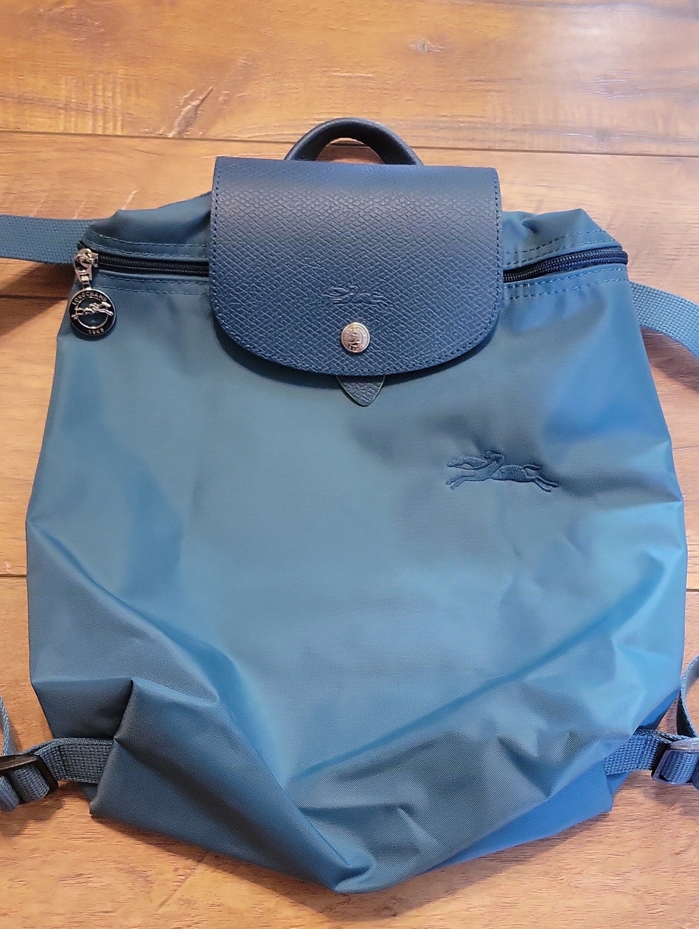 Longchamp Le Pliage nylon canvas backpack blue